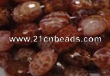 CAG601 15.5 inches 13*18mm faceted rice natural fire agate beads