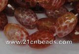 CAG602 15.5 inches 15*20mm faceted rice natural fire agate beads