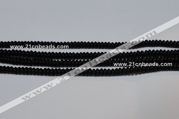 CAG6020 15.5 inches 3*6mm rondelle matte black agate beads