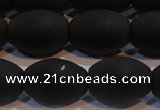 CAG6027 15.5 inches 12*16mm rice matte black agate beads