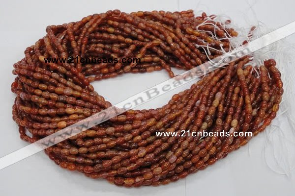 CAG603 15.5 inches 4*6mm rice natural fire agate beads wholesale