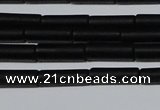 CAG6030 15.5 inches 4*13mm tube matte black agate beads