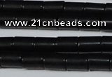 CAG6031 15.5 inches 6*8mm tube matte black agate beads