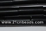 CAG6033 15.5 inches 8*20mm tube matte black agate beads