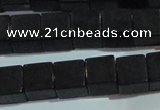 CAG6046 15.5 inches 8*8mm cube matte black agate beads