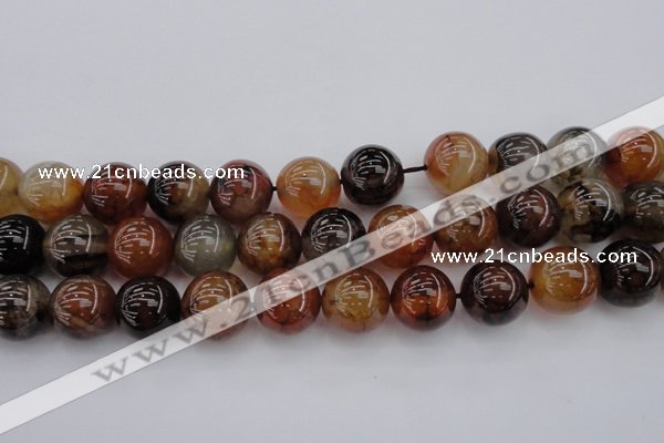 CAG6051 15.5 inches 20mm round dragon veins agate beads