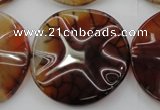 CAG6056 15.5 inches 30mm wavy coin dragon veins agate beads