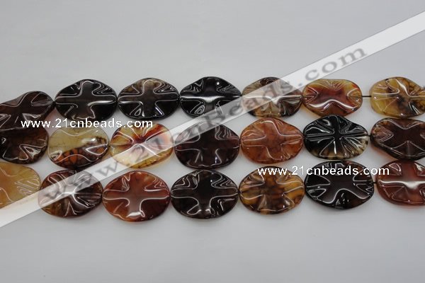 CAG6060 15.5 inches 18*25mm wavy oval dragon veins agate beads