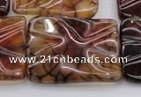 CAG6066 15.5 inches 22*30mm wavy rectangle dragon veins agate beads