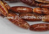 CAG607 15.5 inches 10*20mm rice natural fire agate beads wholesale