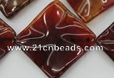 CAG6072 15.5 inches 40mm wavy diamond dragon veins agate beads