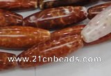 CAG608 15.5 inches 10*30mm rice natural fire agate beads wholesale