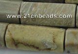 CAG6082 15.5 inches 16*40mm faceted tube chrysanthemum agate beads