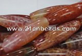 CAG609 15.5 inches 12*40mm rice natural fire agate beads wholesale