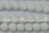 CAG6100 15.5 inches 4mm faceted round white agate gemstone beads