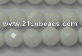 CAG6101 15.5 inches 6mm faceted round white agate gemstone beads