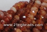 CAG612 15.5 inches 6*10mm faceted rondelle natural fire agate beads