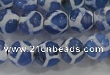 CAG6121 15 inches 10mm faceted round tibetan agate gemstone beads