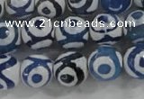 CAG6126 15 inches 10mm faceted round tibetan agate gemstone beads