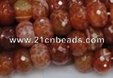 CAG613 15.5 inches 10*14mm faceted rondelle natural fire agate beads