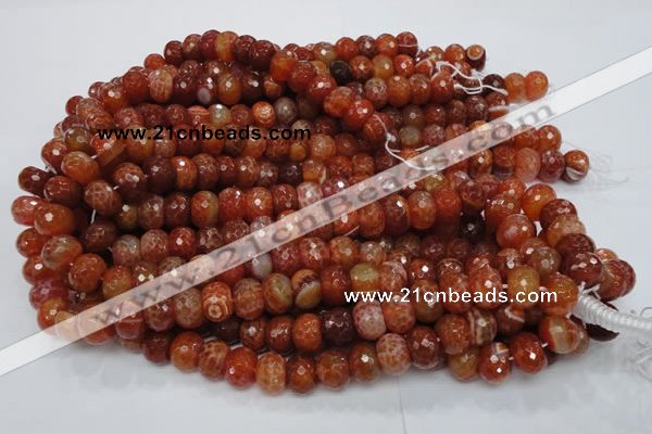 CAG613 15.5 inches 10*14mm faceted rondelle natural fire agate beads