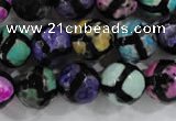 CAG6130 15 inches 8mm faceted round tibetan agate gemstone beads