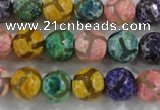 CAG6140 15 inches 8mm faceted round tibetan agate gemstone beads