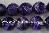 CAG6145 15 inches 10mm faceted round tibetan agate gemstone beads