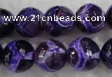 CAG6146 15 inches 12mm faceted round tibetan agate gemstone beads