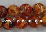 CAG6150 15 inches 10mm faceted round tibetan agate gemstone beads