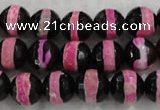 CAG6156 15 inches 10mm faceted round tibetan agate gemstone beads