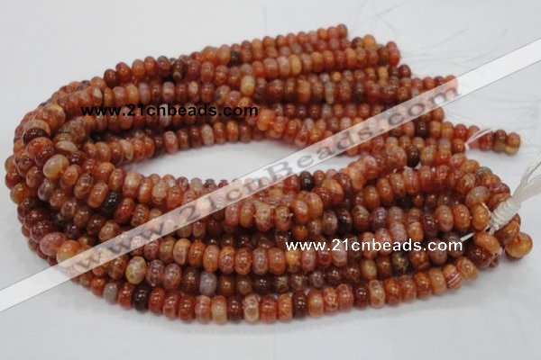 CAG616 15.5 inches 6*10mm rondelle natural fire agate beads