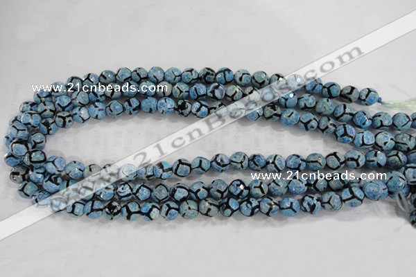 CAG6163 15 inches 14mm faceted round tibetan agate gemstone beads