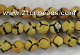 CAG6166 15 inches 10mm faceted round tibetan agate gemstone beads