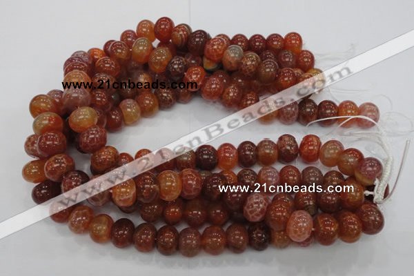 CAG617 15.5 inches 12*16mm rondelle natural fire agate beads