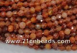 CAG618 15.5 inches 4mm faceted round natural fire agate beads