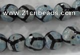 CAG6185 15 inches 8mm faceted round tibetan agate gemstone beads