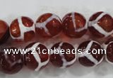 CAG6202 15 inches 12mm faceted round tibetan agate gemstone beads