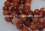 CAG621 15.5 inches 10mm faceted round natural fire agate beads