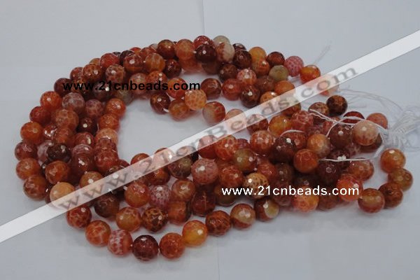 CAG621 15.5 inches 10mm faceted round natural fire agate beads