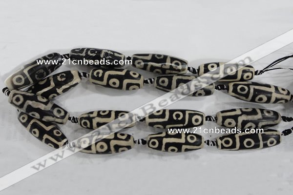 CAG6216 15 inches 15*40mm rice tibetan agate gemstone beads