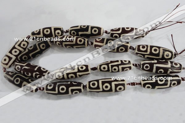 CAG6217 15 inches 15*40mm rice tibetan agate gemstone beads