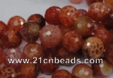 CAG622 15.5 inches 12mm faceted round natural fire agate beads