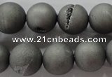 CAG6226 15 inches 16mm round plated druzy agate beads wholesale