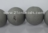 CAG6227 15 inches 18mm round plated druzy agate beads wholesale