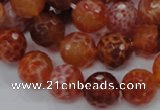 CAG623 15.5 inches 14mm faceted round natural fire agate beads