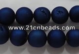 CAG6242 15 inches 8mm round plated druzy agate beads wholesale