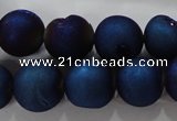 CAG6248 15 inches 20mm round plated druzy agate beads wholesale