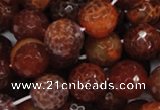 CAG625 15.5 inches 18mm faceted round natural fire agate beads