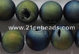 CAG6266 15 inches 16mm round plated druzy agate beads wholesale